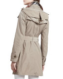 "Balmoral" Trenchcoat with Removable Hood, Sisal
