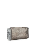 Lara Mesh Ice Clutch Bag, Steel