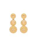 Textured Three-Drop Disc Clip Earrings