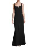 Constance Sleeveless Gown, Black