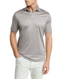 Mercerized Cotton Polo Shirt, Light Gray