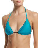 Italian Positano Swim Top, Aqua