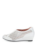 Parus Laser-Cut Demi-Wedge Sneaker, White