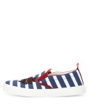Dublin Striped Slip-On Sneaker, Navy/White