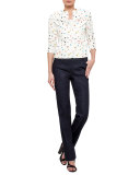 Square-Neck Half-Sleeve Top