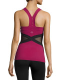 X-Marked Mesh Tank Top, Merlot