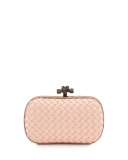 Woven Satin Knot Minaudiere, Pink