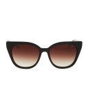 Shirelle Cat-Eye Sunglasses, Black/Tortoise