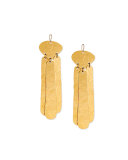 Hammered Three-Drop Earrings, Gold