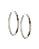 New World Square-Motif Diamond Hoop Earrings