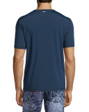 Short-Sleeve Microfiber Rashguard, Navy