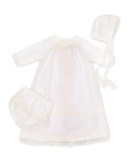 Silk-Blend Two-Piece Special Occasion Set, Ivory, Size 3-6 Months