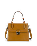 Cabana Medium Rockstud Top-Handle Satchel Bag, Bright Cuir/Orange