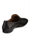 Alys Leather Slipper Flat, Black