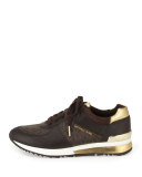 Allie Wrap Leather Sneaker, Brown