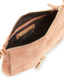 Cynnie Suede Micro Crossbody Bag, Twig