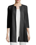 Textured Long Open Jacket