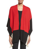 Colorblock Cotton Cape, Black/Classic Red, Plus Size