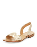 Liliana Metallic Slingback Sandal, Platinum
