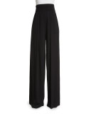 Crepe Flare-Leg Pants