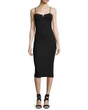 Sleeveless Bralette Body-Con Sheath Dress, Black