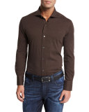 Jersey Knit Sport Shirt, Chestnut