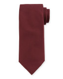 Textured Solid Silk Tie, Burgundy