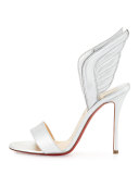 Samotresse 120mm Wing Red Sole Sandal, Silver