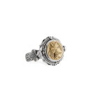 Sterling Silver & Bronze Athena Coin Flip Ring