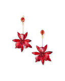 crystal flower drop earrings