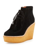 Sorelle Crepe-Wedge Wallabee Boot, Black