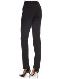 Flat Front Fitted Pants, Black