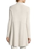 Long Crepe-Knit Shaped Cardigan