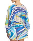 Lance Printed Coverup Tunic, Blue