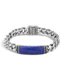 Gourmette Classic Chain Men's Bracelet with Lapis