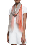 Featherweight Cashmere Dip-Dye Shawl, Orange