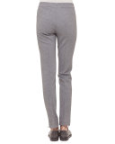 Mara Seamed Skinny Jersey Pants, Silver