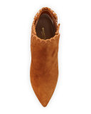 Channing Whipstitch Suede Bootie, Dark Luggage