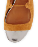 Vernie Flat Suede Lace-Up Sandal, Canyon/Steel