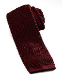Knit Silk Tie, Dark Red