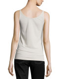 Stretch Silk Long Cami, Bone, Plus Size