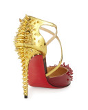 Goldocross Spike 100mm Red Sole Pump, Carmin