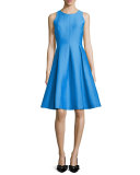 sleeveless fit-and-flare dress, alice blue