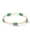 18k Gold Rock Candy Gelato 5-Stone Bangle, Rutilated Quartz/Turquoise