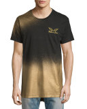 Metallic-Ombre Elongated Logo T-Shirt
