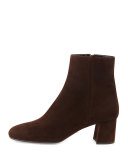 Suede Square-Toe 55mm Ankle Boot, Moor (Moro)