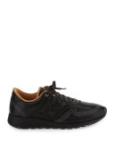 Men's MRL420 Leather Trainer Sneaker, Black/Tan
