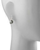 Gray South Sea Pearl and Diamond Framed Drop Earrings, White Gold