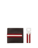 Wallet and Key Ring Gift Set, Chocolate