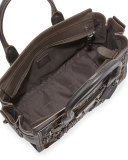 Swagger 27 Embellished Canyon Quilt Satchel Bag, Dark Gunmetal/Black